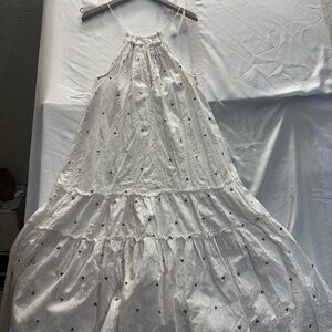 Cost Plus World Market White Textured Halter Dress